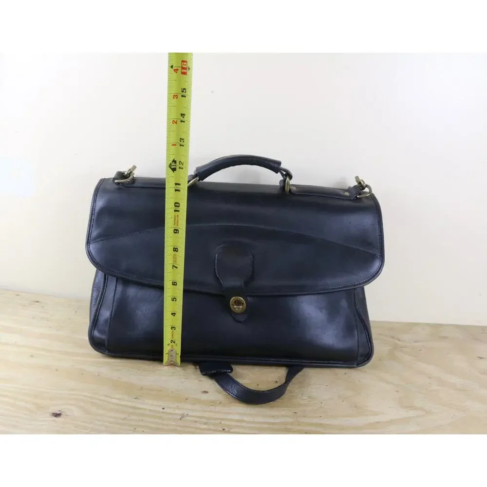 Vintage Rafael Bags Mens Black Leather Briefcase Laptop Messenger USA No Strap